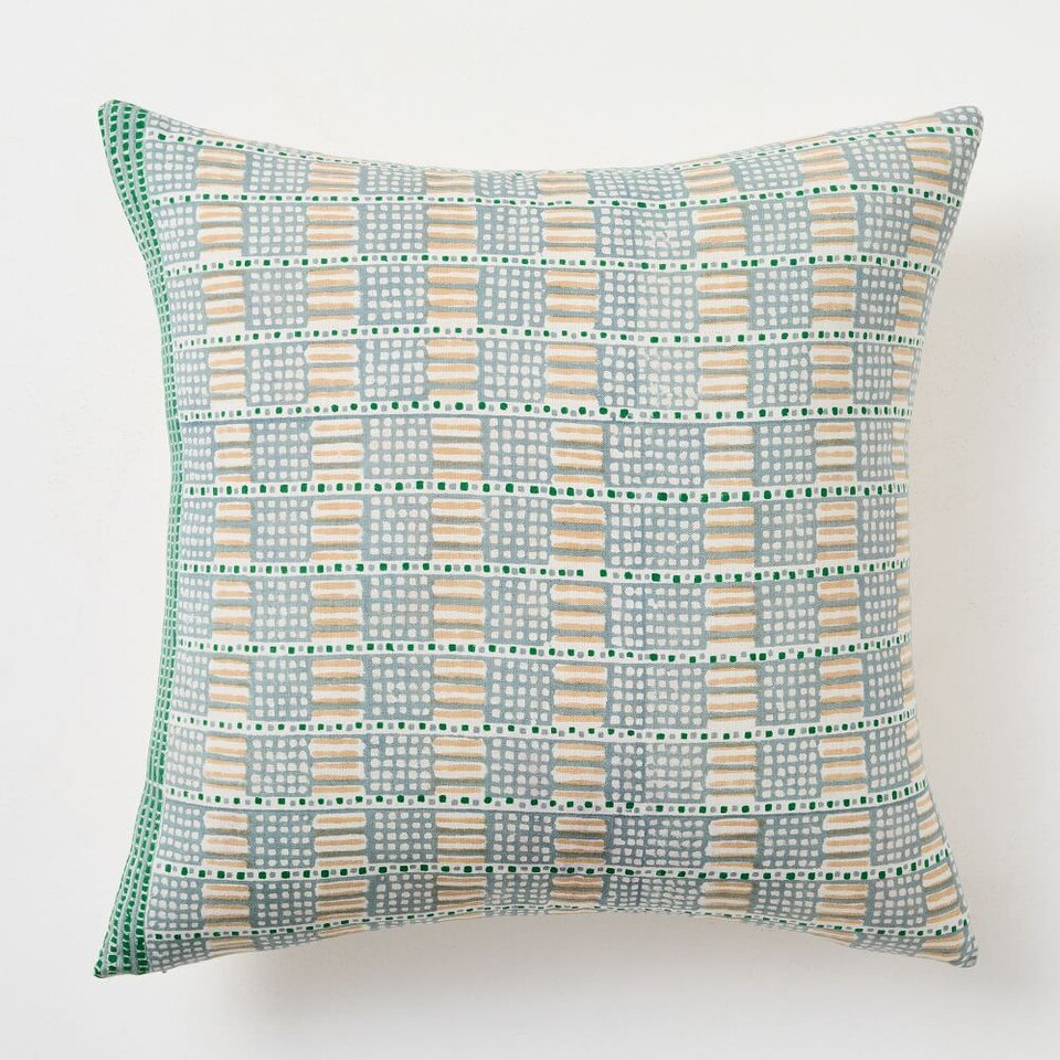 Block Print Grid Cushion Cover West Elm Australia
